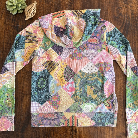 Lucky Brand | Y2K Patchwork Print Zip Up Hoodie, Size S - Picture 3 of 8